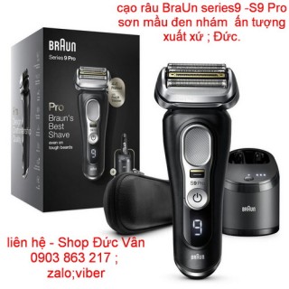 Braun Shaver Series 9 Pro 9460cc Wet & Dry shaver with 5-in-1 SmartCare center and leather travel case, black - Made In Germany