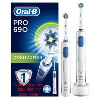 Bộ đôi bàn chải đánh răng máy oralb Pro 690