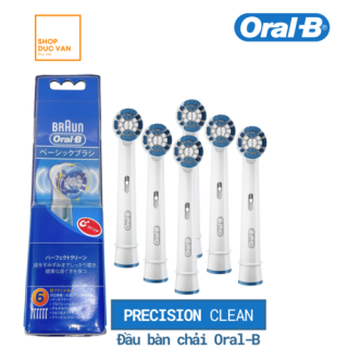 [ HỘP 6 CÁI ] Đầu bàn chải Oral-B Precision Clean đánh bay mảng bám cao răng sạch gấp 5 lần