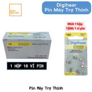 [ HỘP 10 VỈ ] Pin PR70 Digihear Pin Máy Trợ Thính size 10 1,45V vỉ 6 viên pin tròn