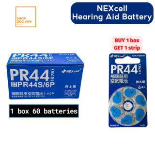 [60 CELL PACK ] Nexcell Hearing Aid Batteries PR44 Size 675, 6 Count