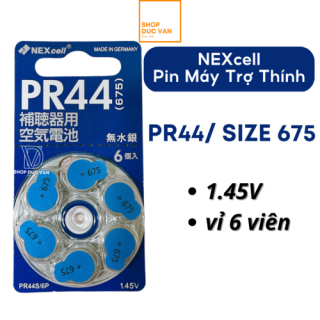 Pin PR44 NEXcell Pin Máy Trợ Thính size 675 1,45V vỉ 6 viên pin tròn
